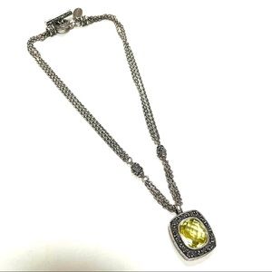 Beautiful Lois Hill yellow topaz necklace.  Sterling silver designer jewelry.